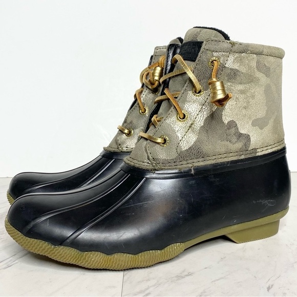 Sperry Saltwater Camo Waterproof Duck Boot 8 - Picture 1 of 16